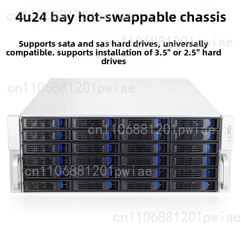 4U Empty Chassis 24 Bay Hot Swap SAS SATA Backplane High Density Storage Server Case