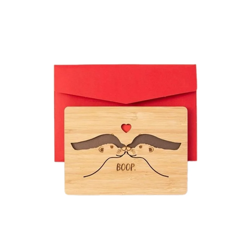 การ์ดครบรอบนาก การ์ดวันวาเลนไทน์ การ์ดครบรอบสําหรับสามี ภรรยา แฟน แฟน การ์ดวันเกิดไม้ สุขสันต์วันเกิด