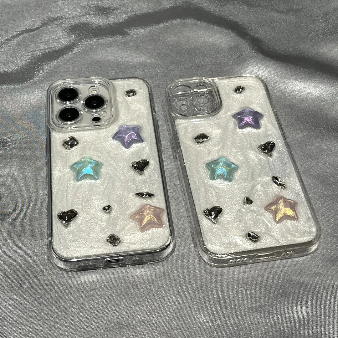 Premium sense of three-dimensional stars rhinestone for iPhone14promax fashion iPhone13 phone case iPhone12 fall protection case