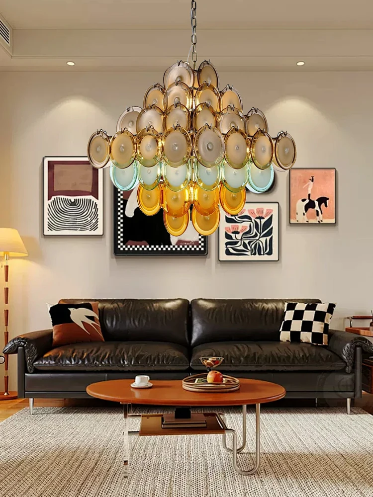 Oval Glass Ceiling Pendant Light Over Dining Table Home Decor Lustre Amber Color Hanging Lamp