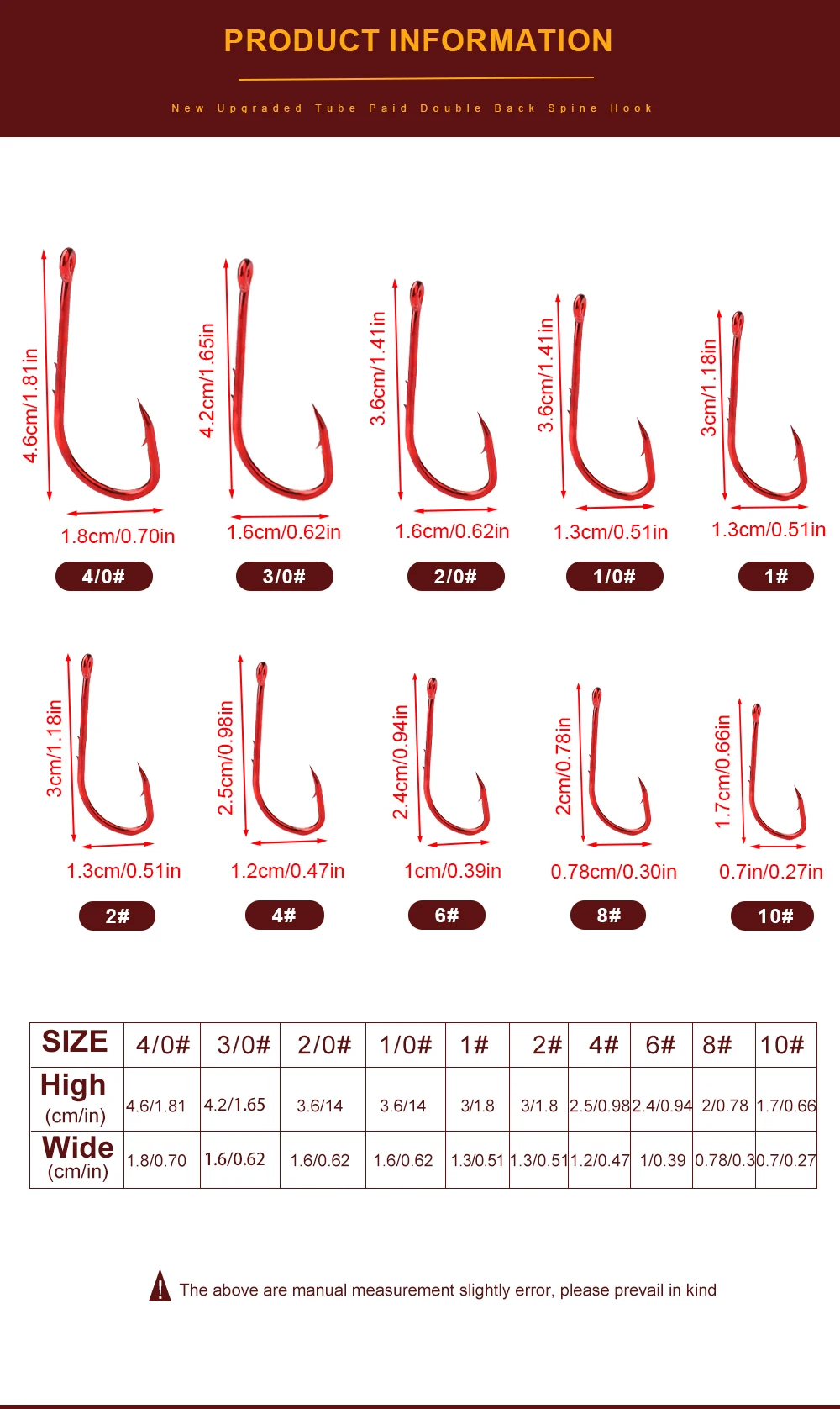 FTK Rote Angelhaken 1/0-10 # Meer Stacheldraht Angeln Lockt Schaft Schnabel Live BaitHolder Karpfen Angeln Jig Wurm Haken Zubehör Tackle – Detail 3