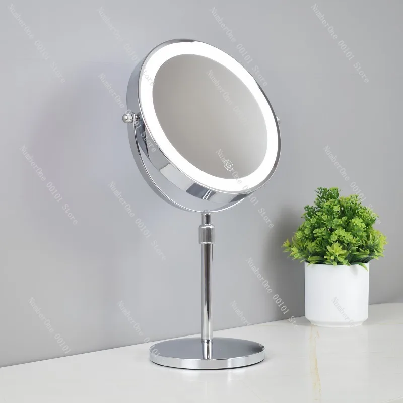 10X Magnifying Mirror with LED Light, Adjustable Double-Sided Makeup Mirror, Smart Desktop Vanity Mirror Lamp