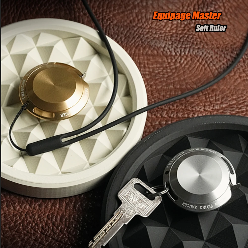 Mini 2M Soft Tape Measure Keychain - Titanium Design