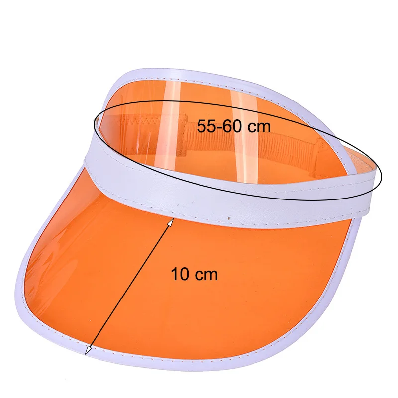 Summer Pvc Sun Hats Women Girls Empty Top Transparent Baseball Caps Outdoor Bicycle Sport Adjustable Anti-Uv Visor Sun Shade Hat