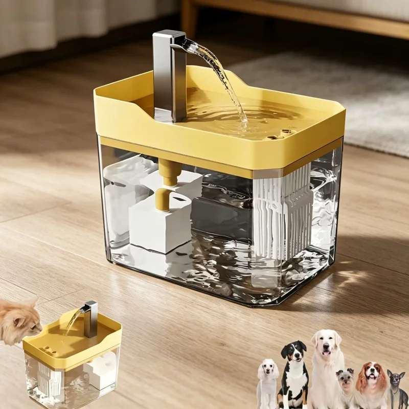 USB Automatic Cat Water Fountain - Live Circulation Dispenser with Removable Bowl, Pump & Water Filter, Silent Operation
