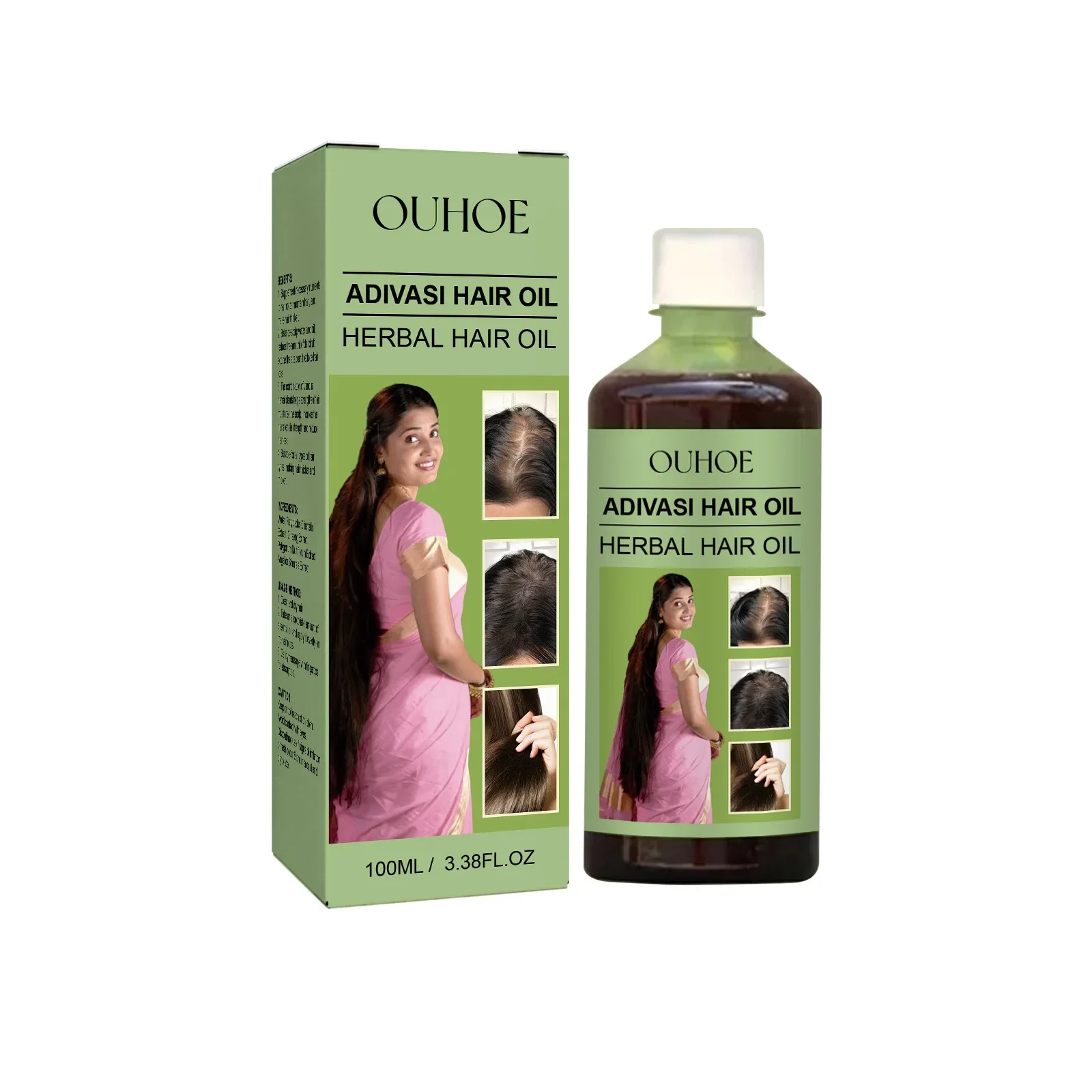 Ouhoe aceite de cabello denso a base de hierbas, cabello denso sólido, anticaída, limpieza de pelos fuertes, reparación del cuero cabelludo, crema de peinado suave, antipérdida de cabello