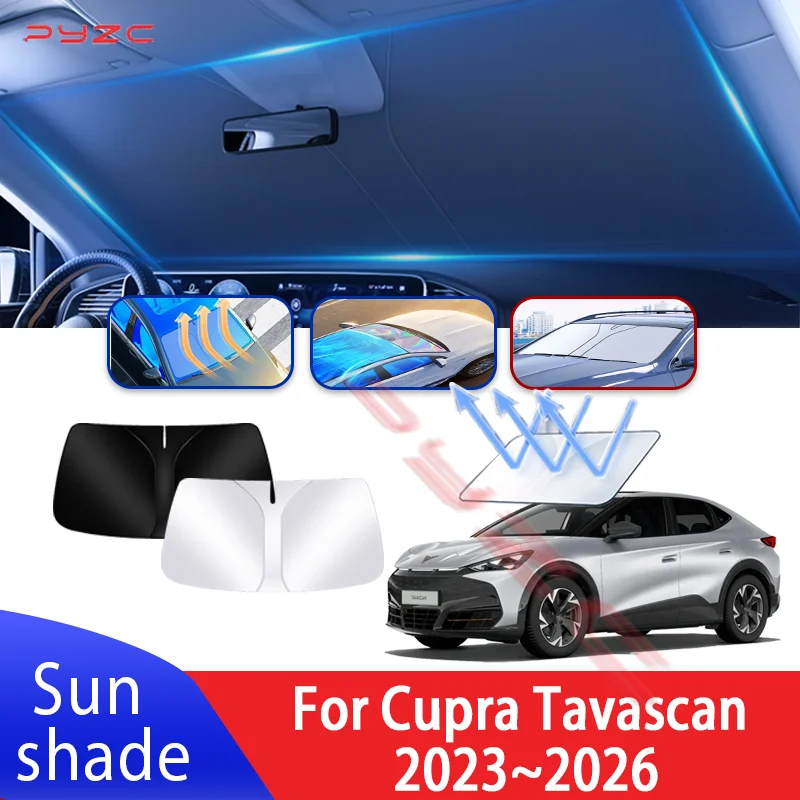 

Car Sun Visor For Cupra Tavascan 2023~2026 2024 2025 Auto Front Windshield Sunshade Heat Insulation Summer Cooling Accessories
