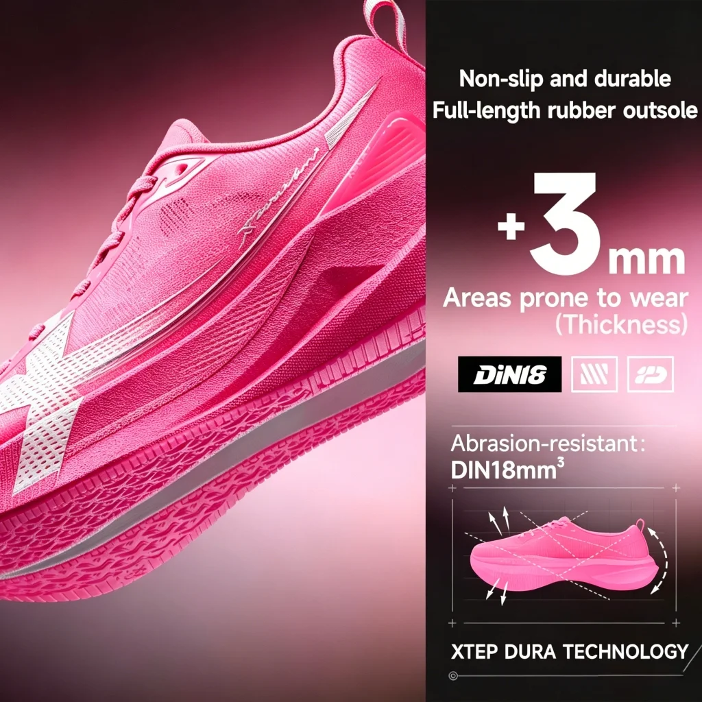 XTEP 2000KM 5.0 PRO: zapatillas de running sin plantilla, ideales para entrenamientos diarios y maratones, con amortiguación, estabilidad y gran durabilidad. Modelo 874219110026.