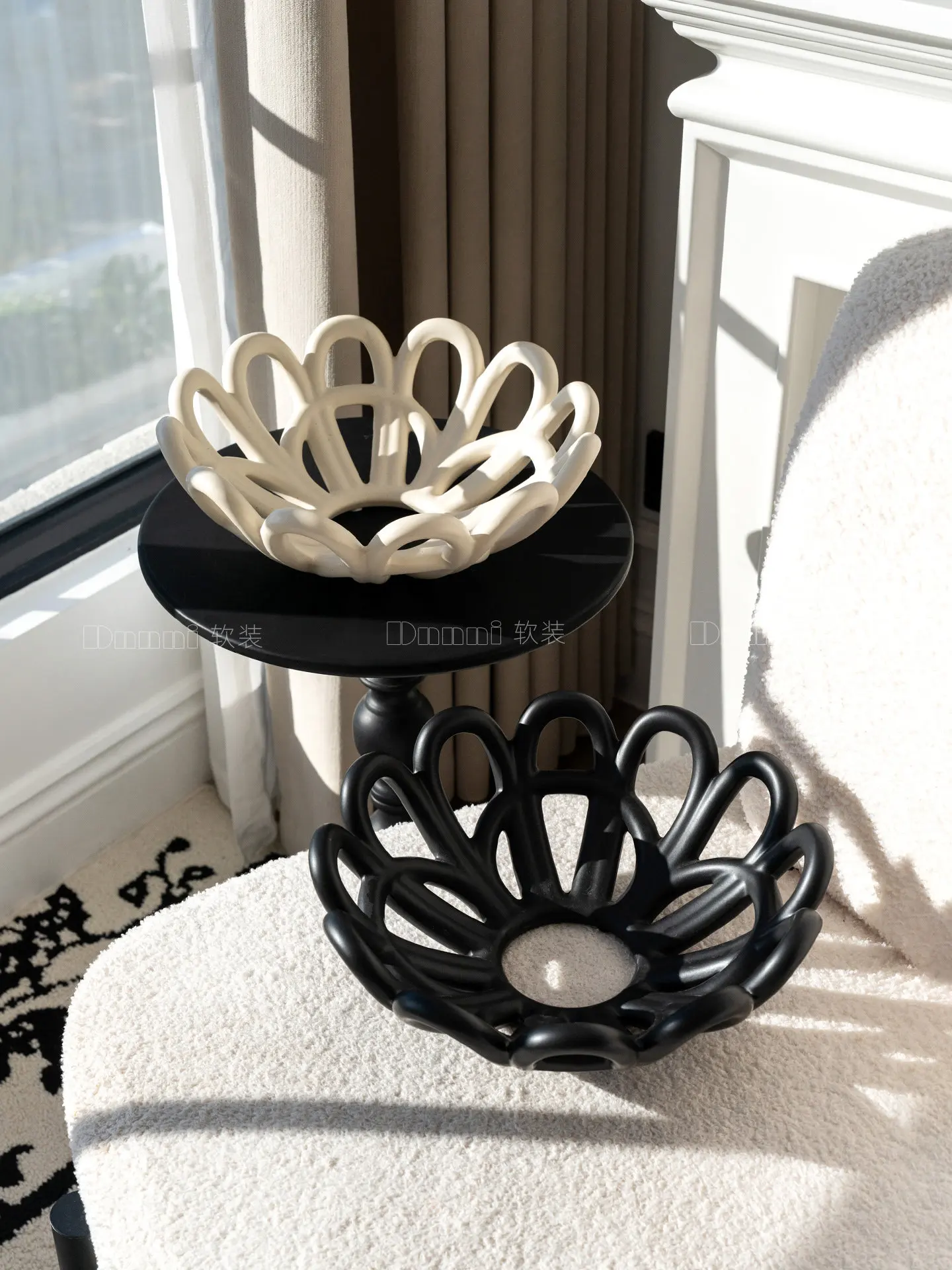 

Минимально современный выдолбленный керамический поднос для фруктов, журнальный столик для гостиной, поднос для хранения конфет, нишевый поднос для творчества высокого класса