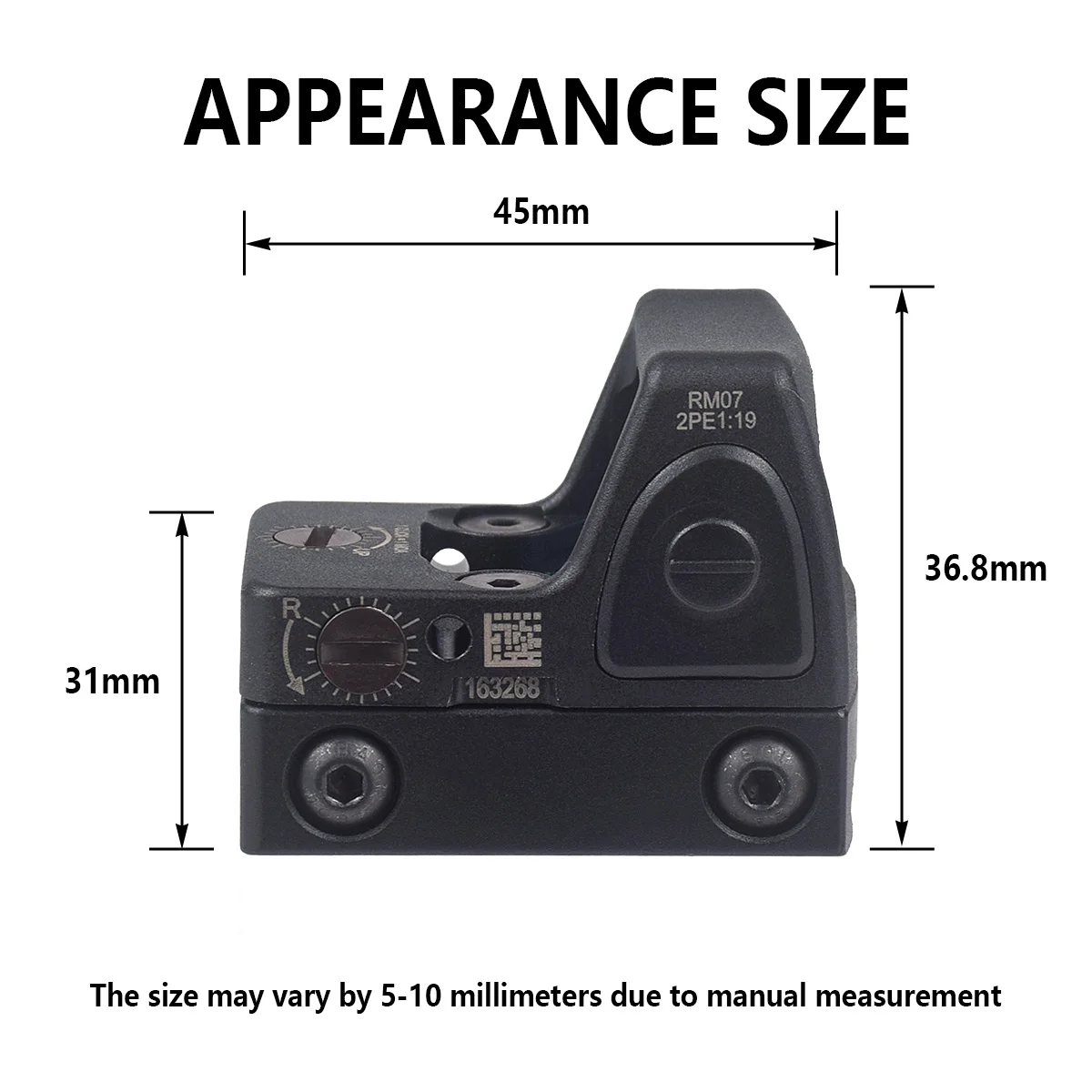 Tactical RM HD Red Dot Sight Reflex Riflescopes Adjustable Aiming Optical Scope For Glock 17 AR15 M4 20mm Picatinny Rail view 4