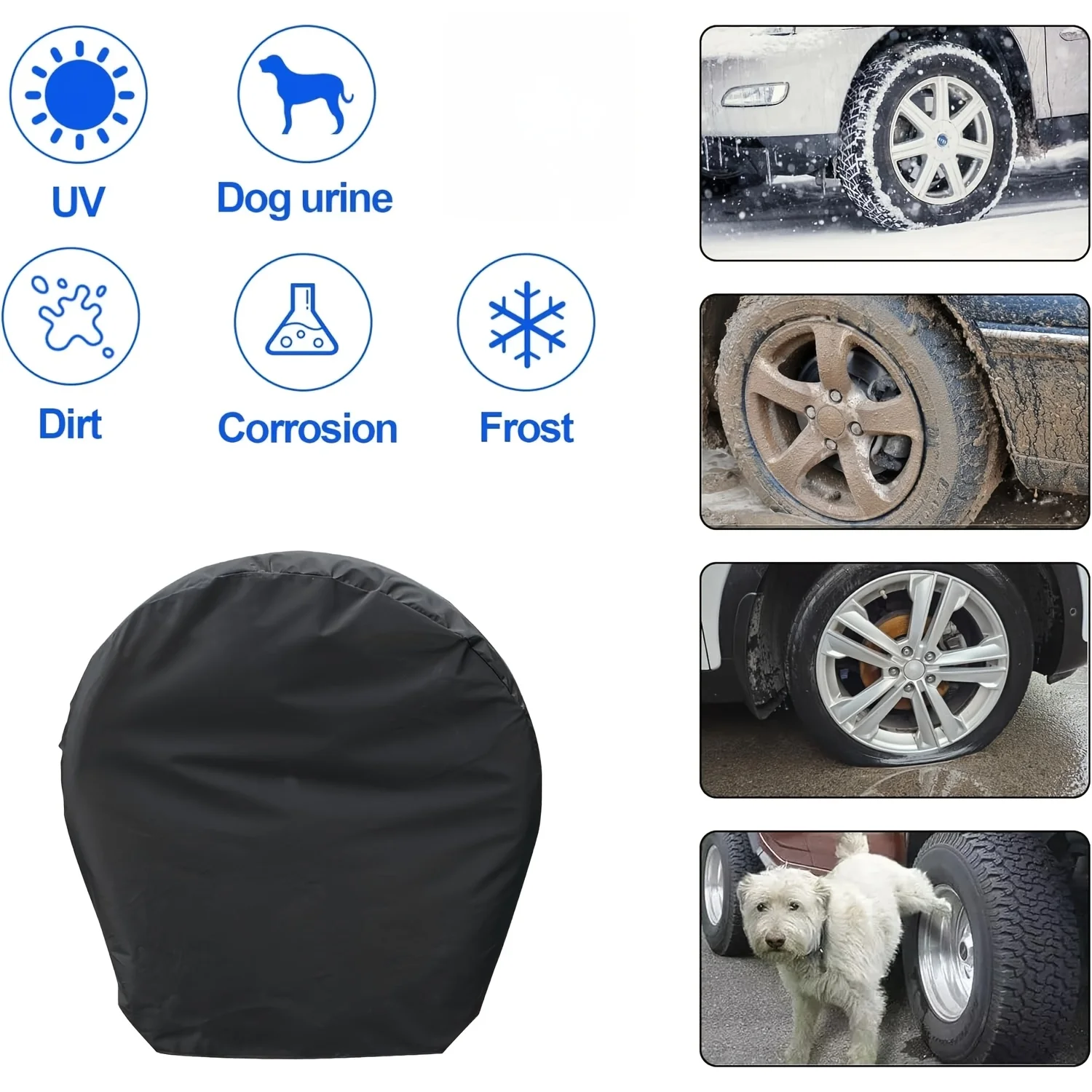 

Oxford Cloth Waterproof Dust-Proof Universal Tire Cover Fit For Trailer RV SUV And Many Vehicle Diameter Of 76.2 Cm To 81.28 Cm