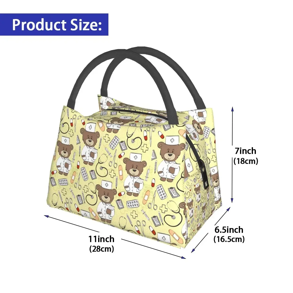 Funny Nurse Lunch Bag For Adult Cute Girly Lunch Box Leisure Office Cooler Bag Portable Waterproof Tote Food Bags