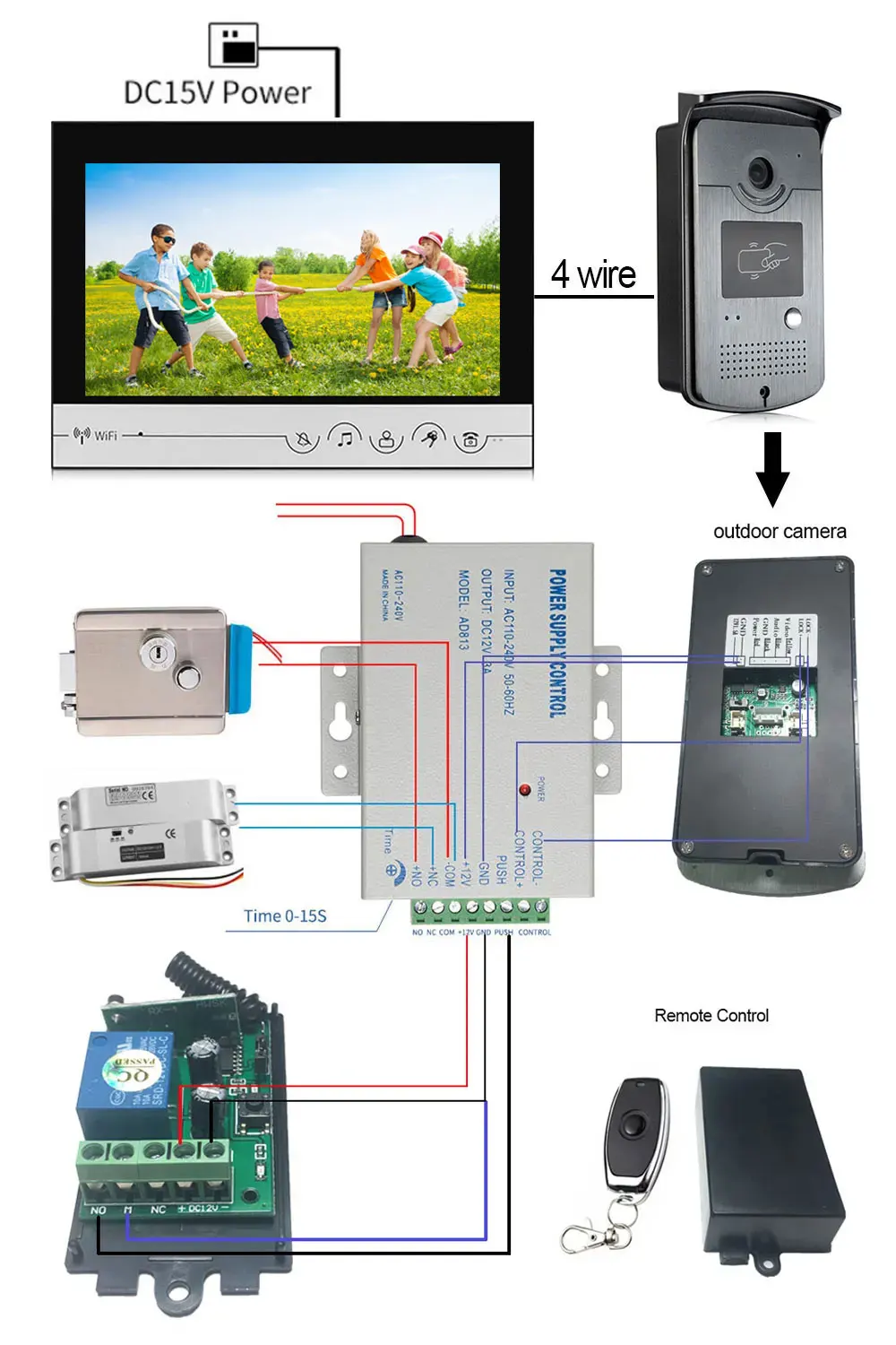 Imagem -04 - Tuya-sistema de Controle de Acesso Intercom sem Fio Polegada Color Tela Wifi Adicionar Cartão Indutivo Campainha App Inteligente