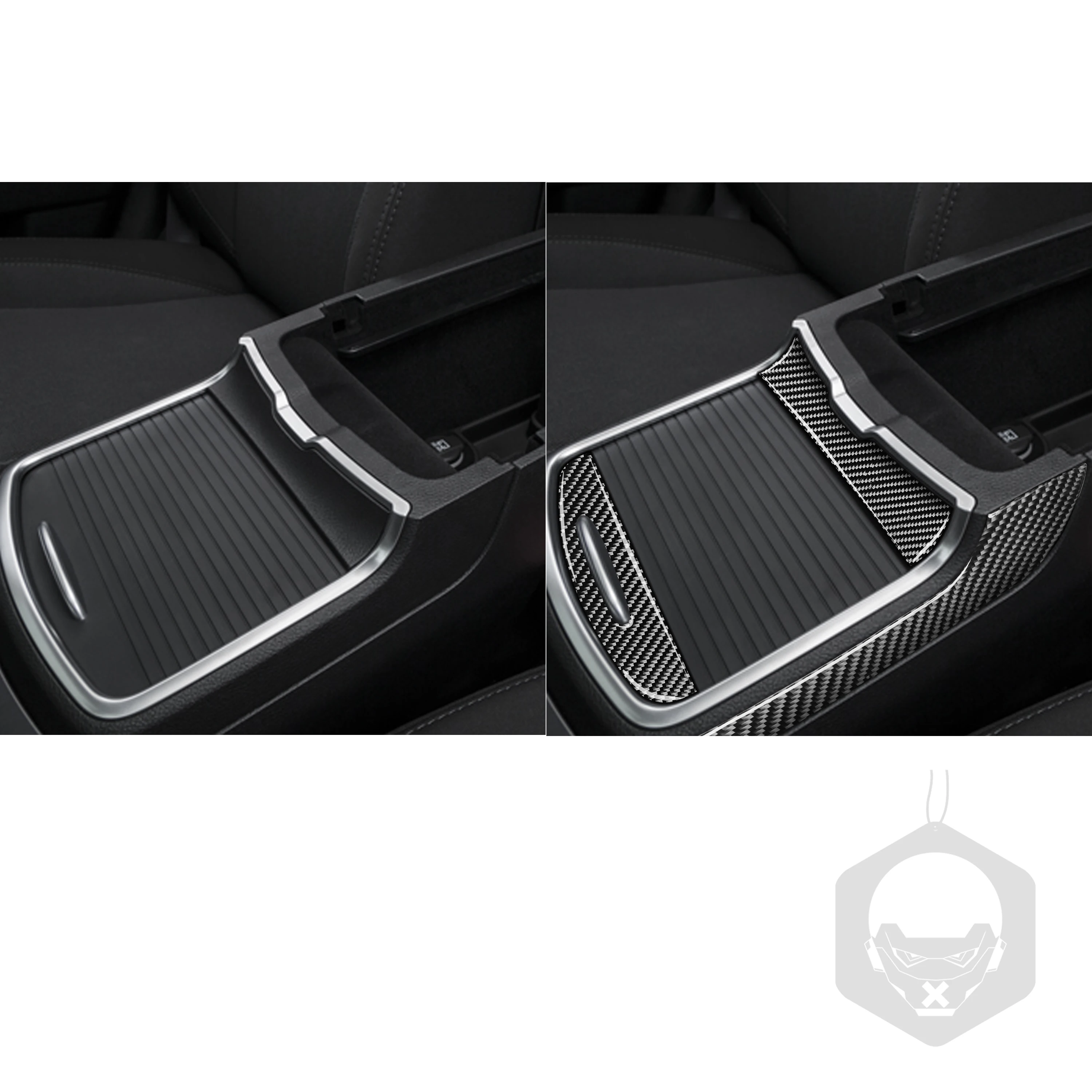 For Dodge Charger 2015-up Carbon Fiber Water Cup Holder Panel Decorative Cover Car Interior Decoration Accessories Sticker