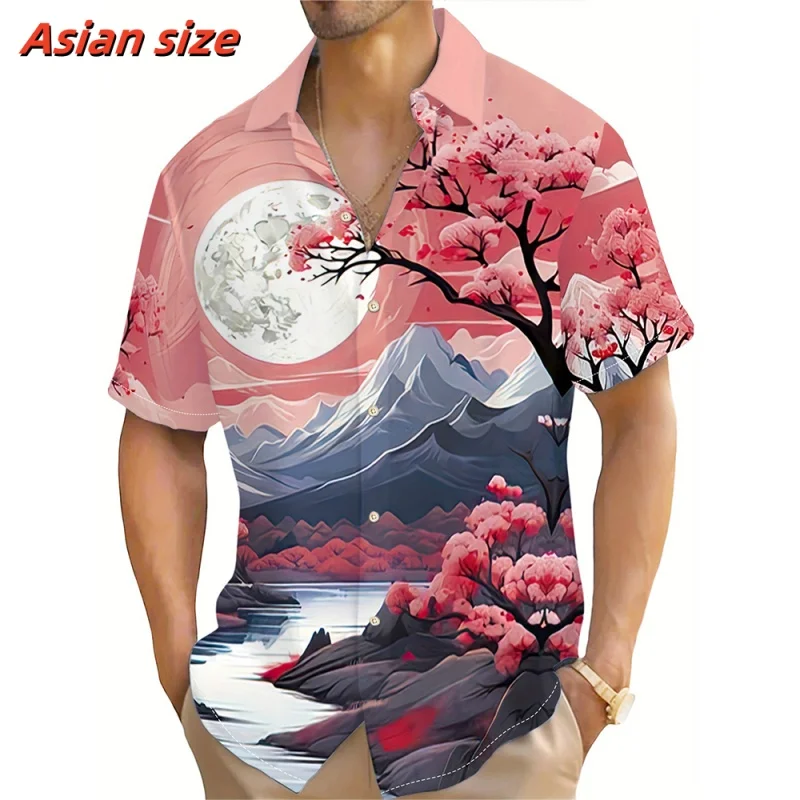 3D Printed Bird Horse Aloha Shirt For Men Flower Leaf Pattern Blouse Summer Loose Short Sleeve Lapel Tops Hawaiian Shirts