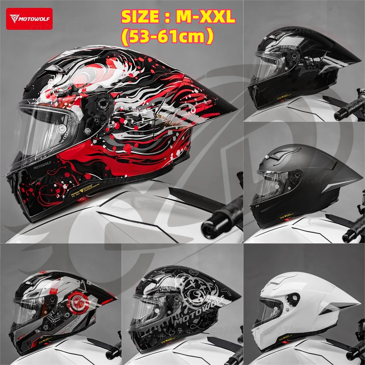 

MOTOWOLF Motorcycle Helmet Men's and Women's Locomotive Full Helmet Lightweight Four Seasons BigTail cascos para moto casco moto