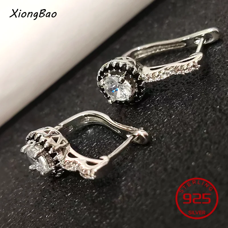 

Серьги-подвески для женщин с черно-белыми камнями, ювелирные изделия Brincos, новинка 2026 года, серебро 925 пробы, винтажные, для помолвки, подлинные