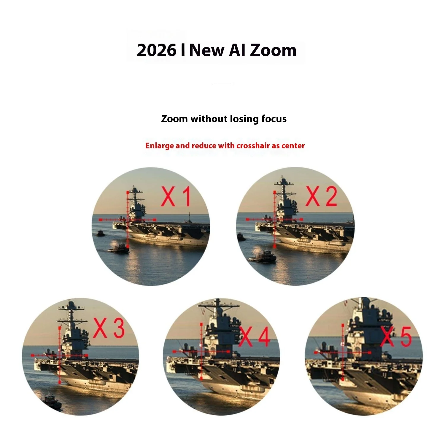 New AI ZOOM 5x Night Vision Sight 1080P Telescope with Crosshair Aluminum Alloy, Visible Up to 400 M Sports/Camping/Fishing