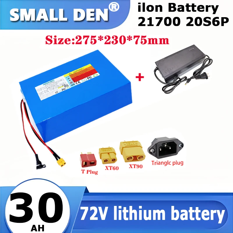 

72V 30Ah lithium battery pack 21700 20S6P 84V bicycle scooter motorcycle BMS 3000W high power battery + 5A charger