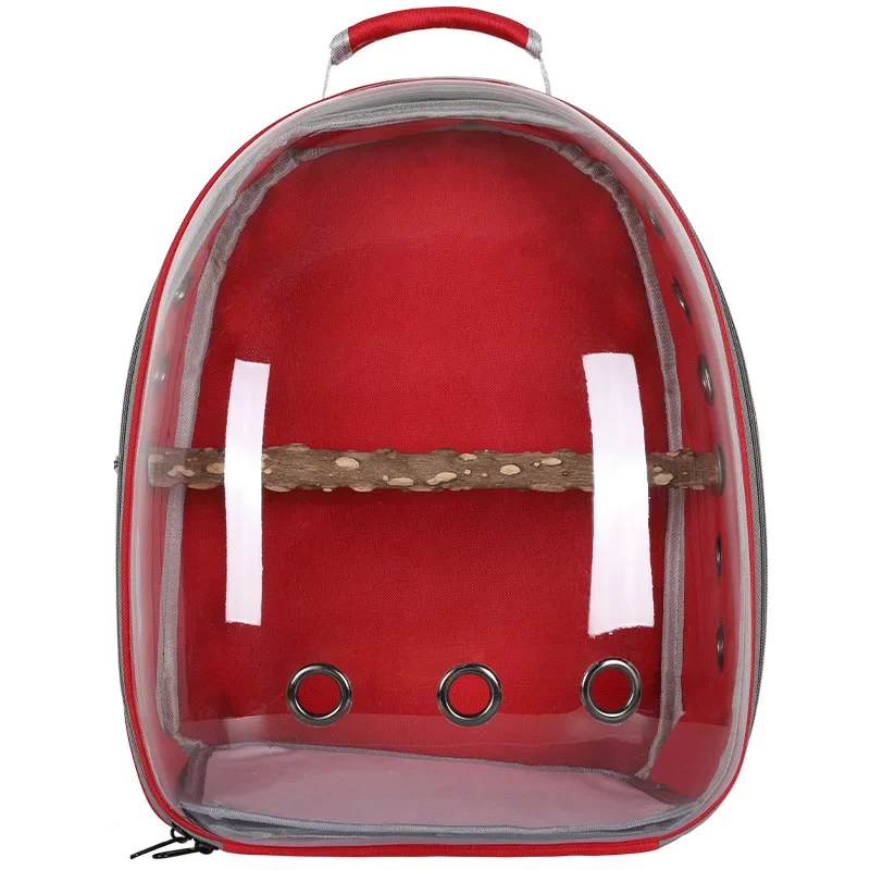 

Pet Parrot Cat Dog Carrier Backpack Capsule Transparent Backpack Birds Travel Cage with Stand Perch for Hiking Walking Outdoor