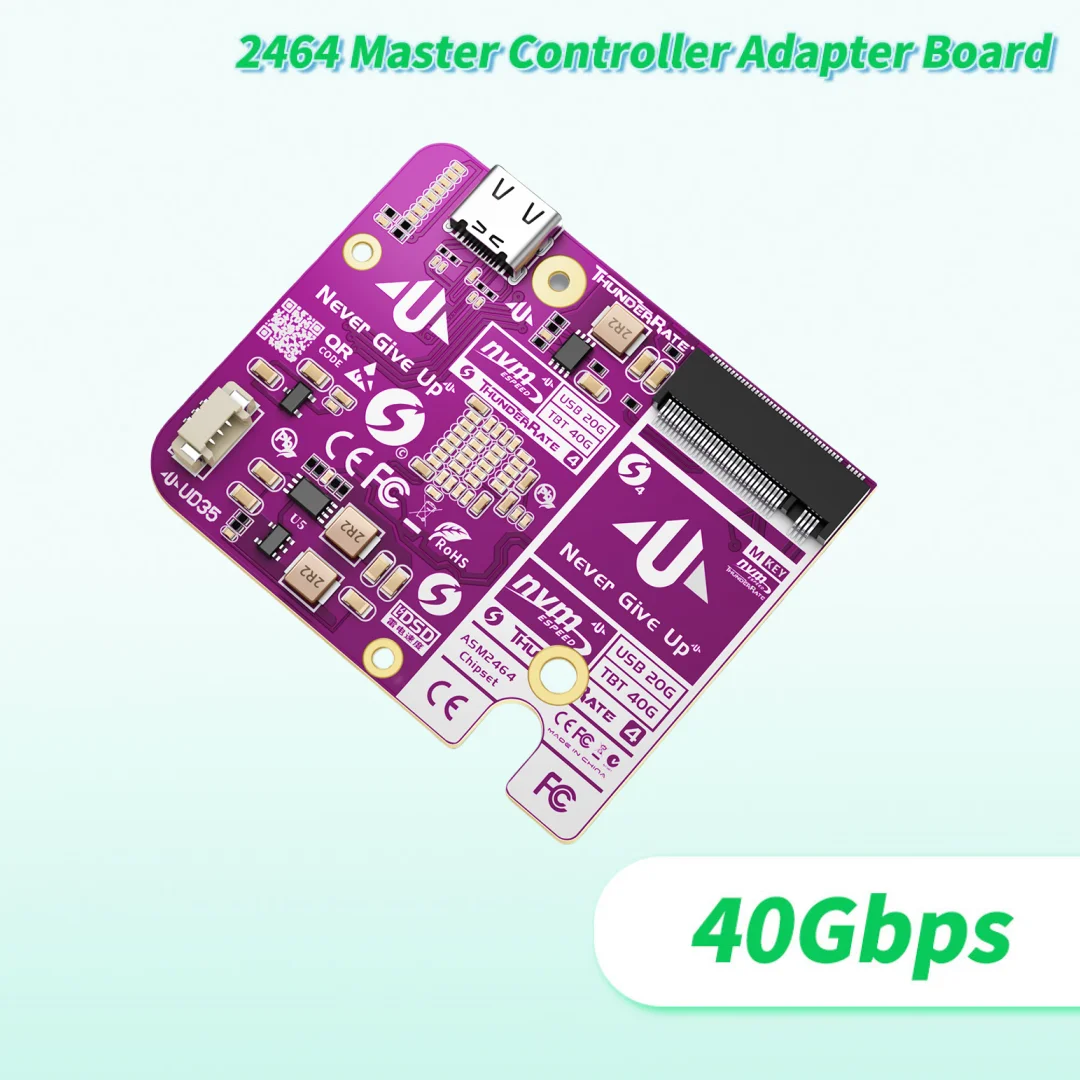 

Thunderbolt 4 Mobile Hard Drive Enclosure Adapter ASM 2464 Master PCBA Adapter Board Bare Board NVME Protocol 40Gbps High Speed