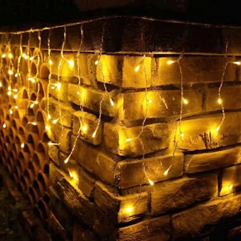 

LED Waterproof Eaves Decor 3.5M Light Solar Icicle String Lights Outdoor Curtain Icicle Light Patio Yard Garden Party Decoration