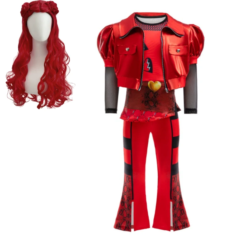 

Halloween D-Descendants 4 Costume The Rise of Red Rise Disfraz Wigs Clothing Costume Women Fantasy Halloween Carnival Party