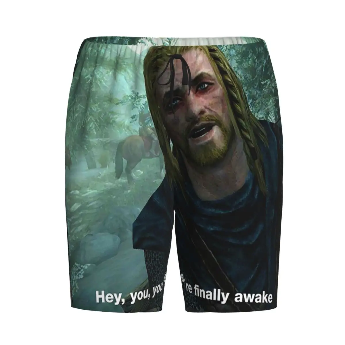 

Custom Hey You You're Finally Awake - Skyrim Meme Shorts Sleeping Pants Men Pajama Pants Lounge Sleep Sleepwear Bottoms