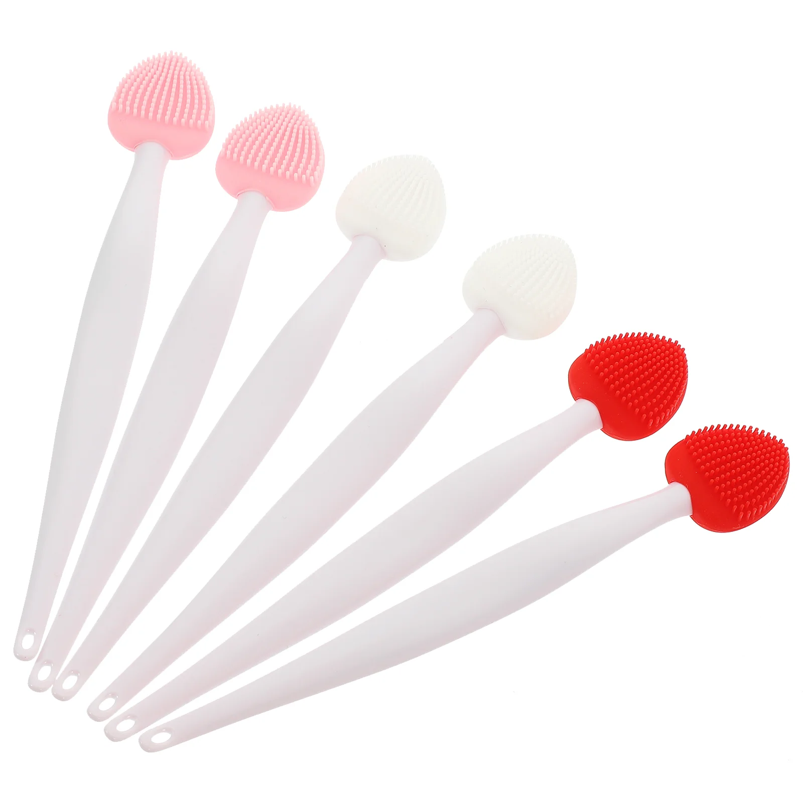 Brosse à récurer double face en silicone Love, outil de nettoyage et de beauté, nettoyeur antarctique, 6 pièces