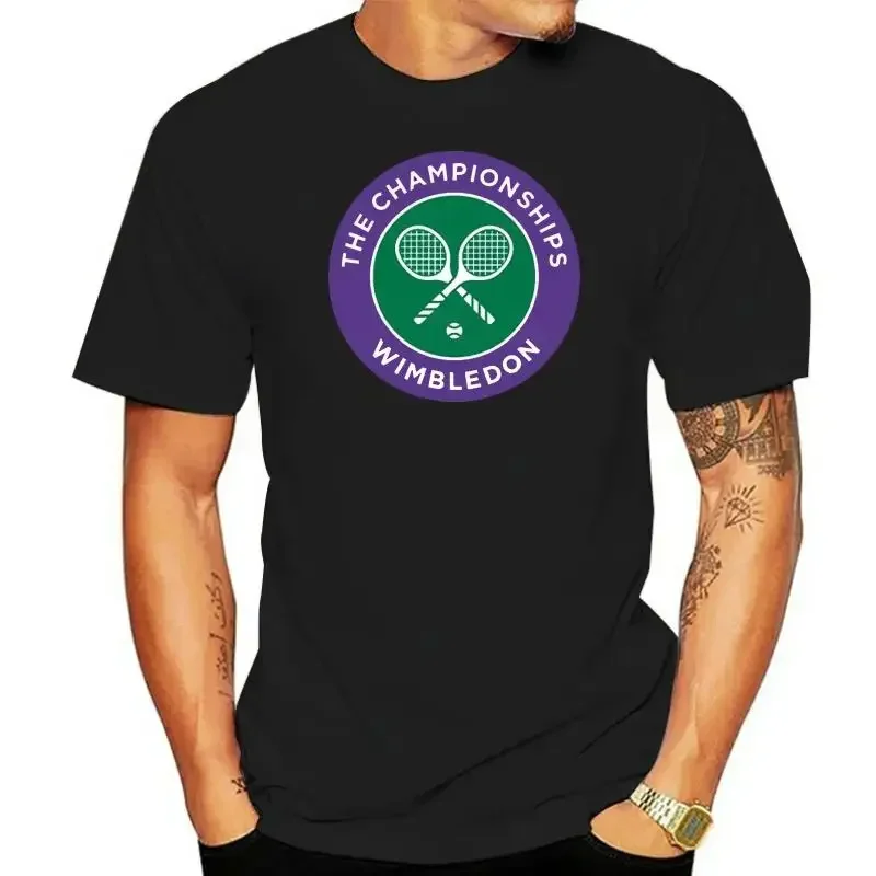 Cool Men's the Wimbledon 100% Cotton O Neck T-shirt mens designer clothes new in tops & tees Short Sleeve 2024 men clothing