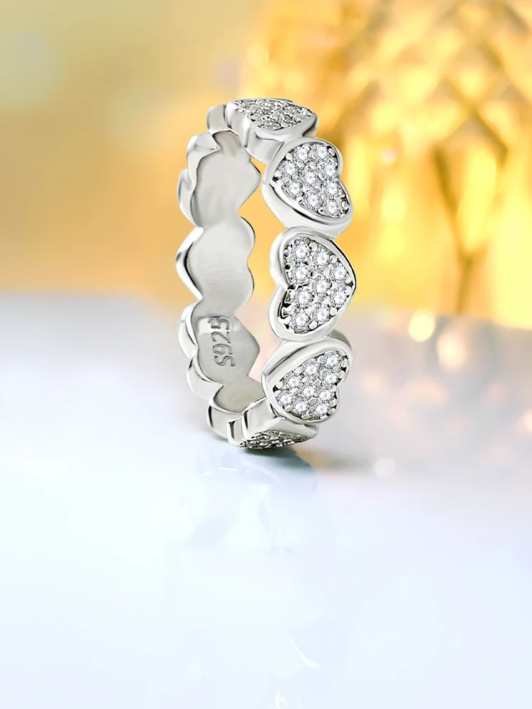 

Модные ювелирные изделия S925 Стерлинговое серебро кольцо с бриллиантами в форме сердца, кольцо любви, темперамент, личность, ниша и Минимализм