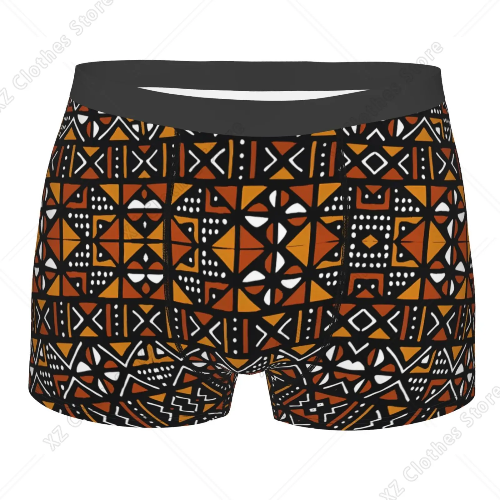 African Ethnic Geometric Pattern Men Underwear Boxers Men Novelty Underpant Breathable Printed Male Underpants Man Boxer Briefs