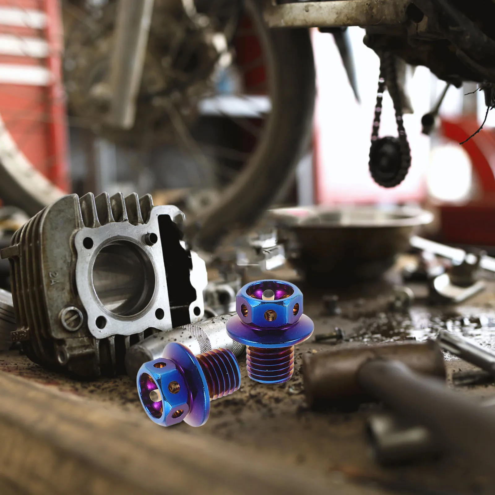 

2Pcs 10mm Blue Motorcycle Rearview Mirror Screws Stainless Steel Electric Bike Side View Plugs Accessories Mirror Hole