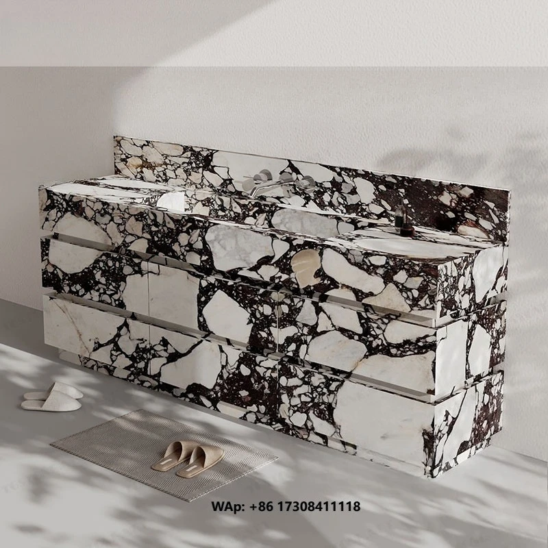 Tostone Natural Calacatta Viola Marble Vanity Anti Scratch Anti Stain Surface Ideal for Master Bathroom Washroom Design
