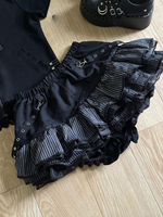 Harajuku Girls Stripe Punk Grunge Skirts Women Y2k Aesthetic High Waist Cake Mini Streetwear Lace Vintage Kawaii Mini Jupe