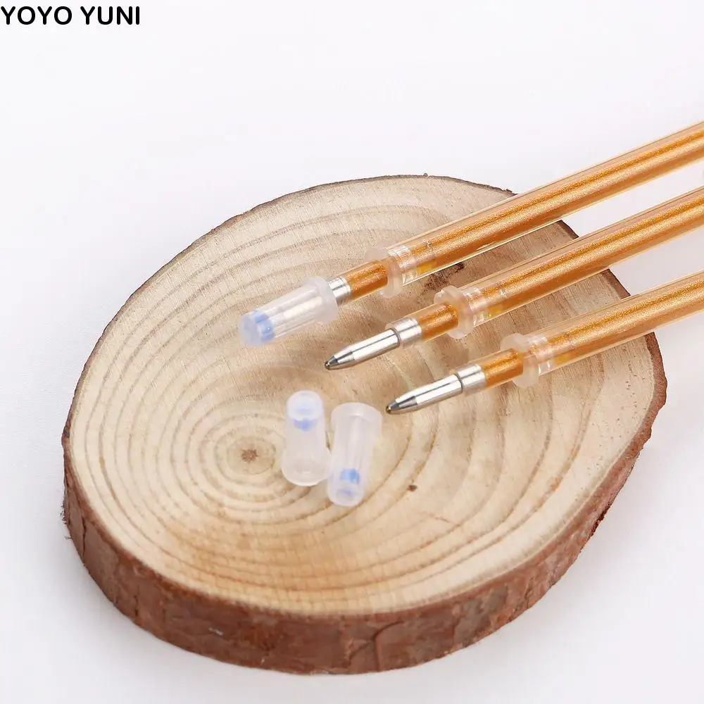 

100/20 шт. 0,7 мм блестящие золотые стержни для ручек, большая емкость, толстый наконечник, стержни для копирования Писаний, гладкая золотая вспышка