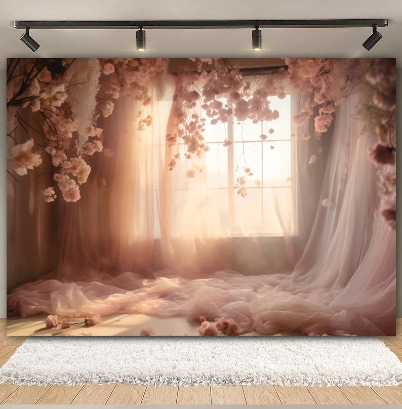 Wedding Party Backdrops For Photography Abstract Flower Arch Wall Interior Wedding Portrait Background Decor Photo Studio Props