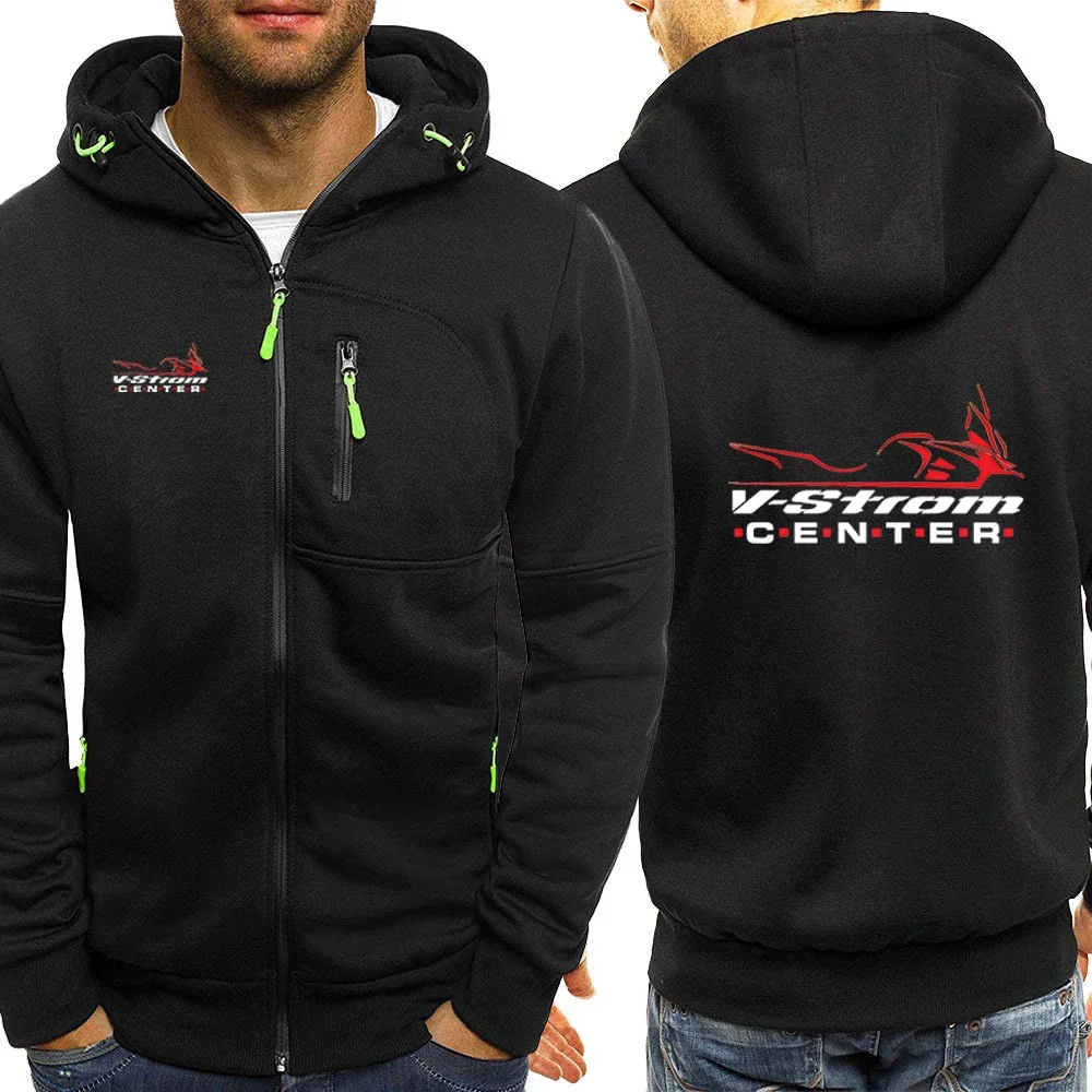 2024 New Motorcycle Vstrom 650 V Strom Print Spring Autumn Men's Casual Simplicity Three-color Zipper Hooded Classics Hoodies