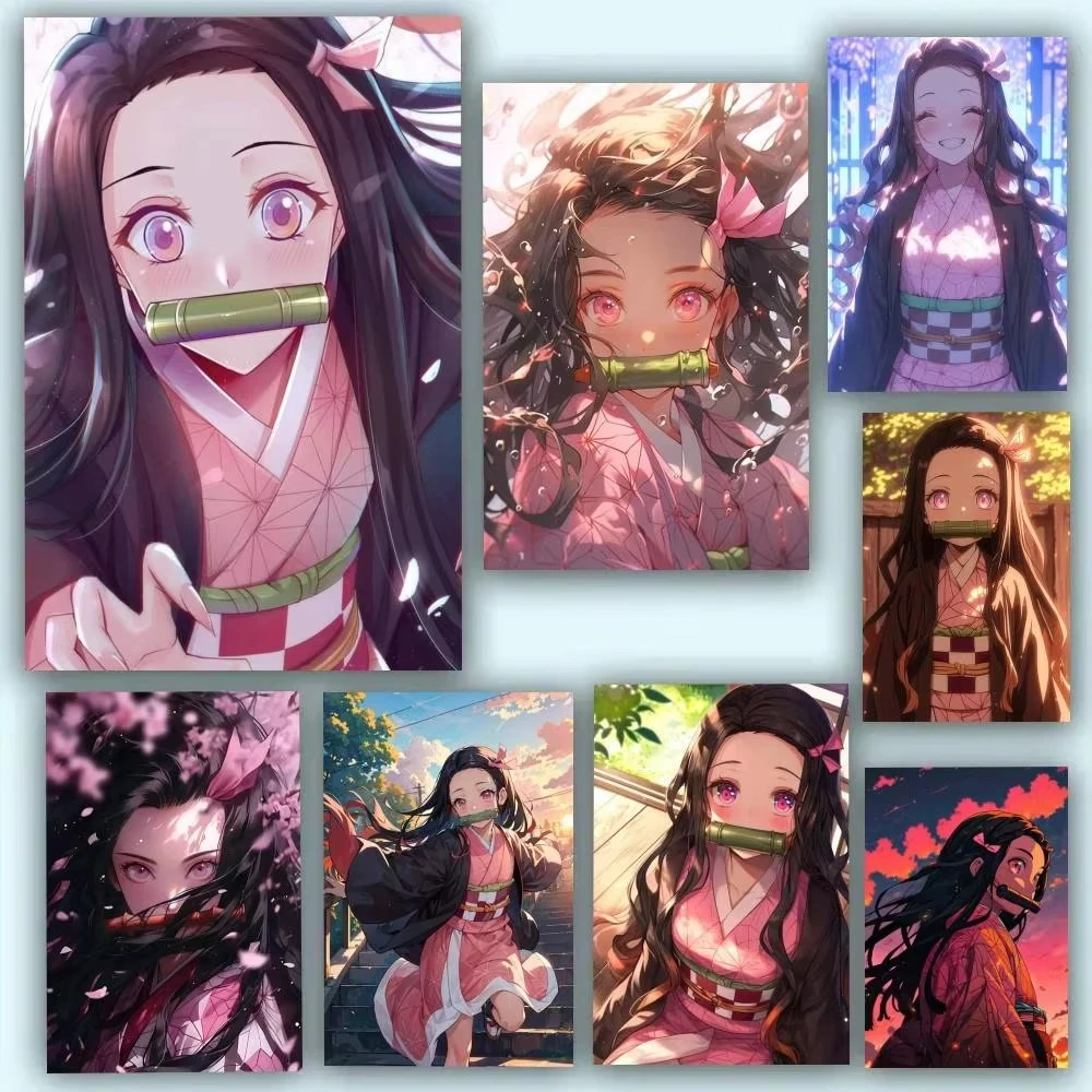 Painting By Numbers on Canvas Kit for Adults Colorful Nezuko Anime Acrylic Paint Oil Picture of Coloring By Numbers Art