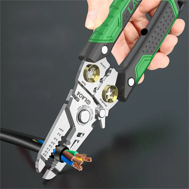 LAOA Wire Stripping Pliers Multifunction Electrician Cable Cutters Terminal Crimping Splitting Winding Line Hand Tools