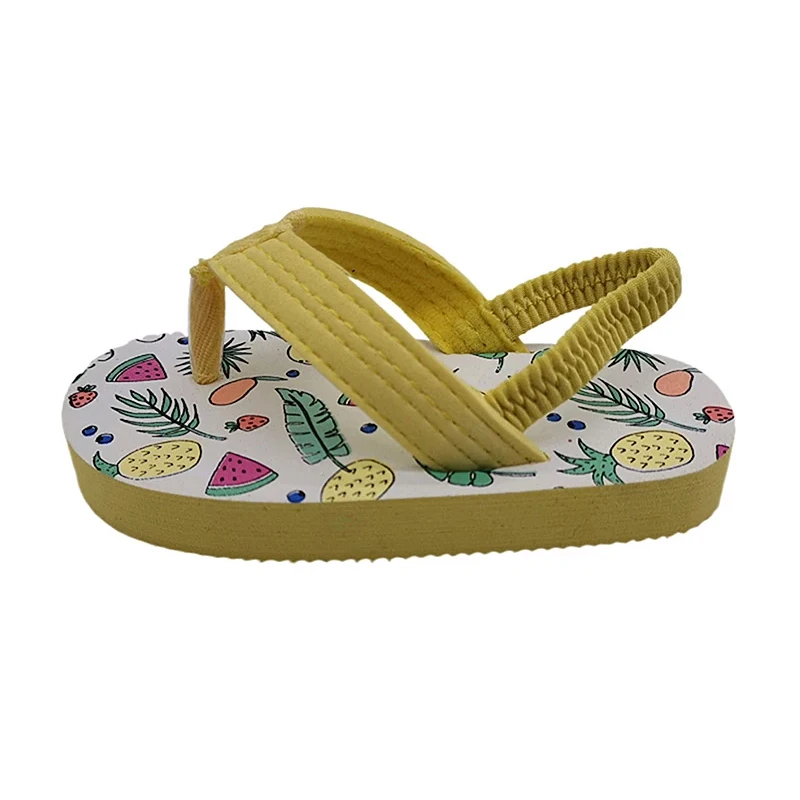 Kids Girls Flip Flop Sandals Cute Fruits Print Anti-Slip Soft Sole Princess Shoes Beach Slipper Toddler Mules Sandals Shoes