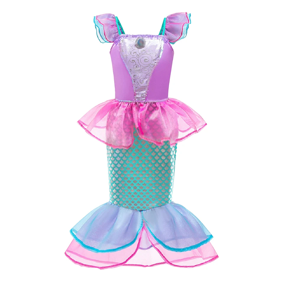 فساتين أميرات إلسا للهالوين للأطفال، أزياء حورية البحر للفتيات، ملابس تنكرية سنو وايت بيل، فستان حفلة عيد الميلاد