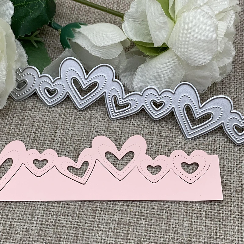 New Heart love edge strip Metal Cutting Dies Stencils Die Cut for DIY Scrapbooking Album Paper Card Embossing