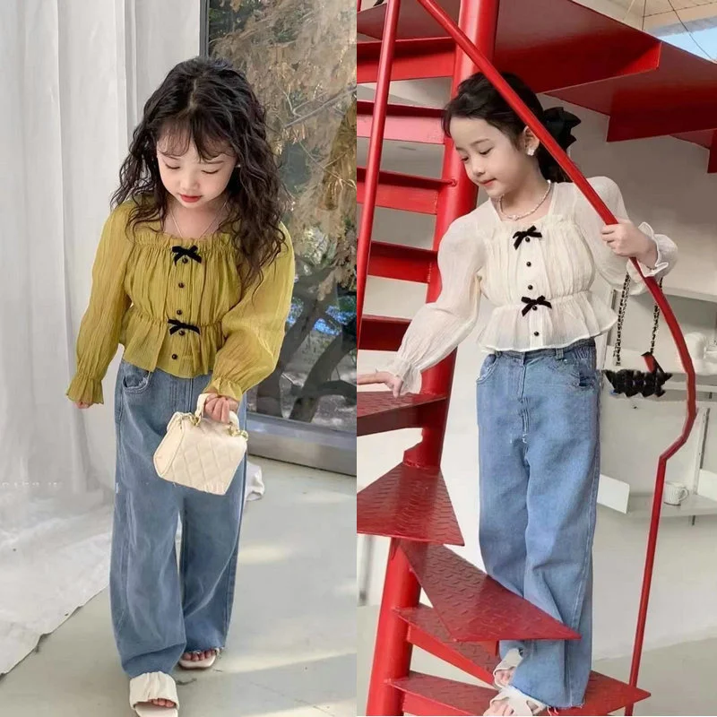

Girls Baby's Kids Blouse Coat Jacket Outwear 2024 New Spring Autumn Shirts Cotton Gift Party Sunscreen Children's Clothing