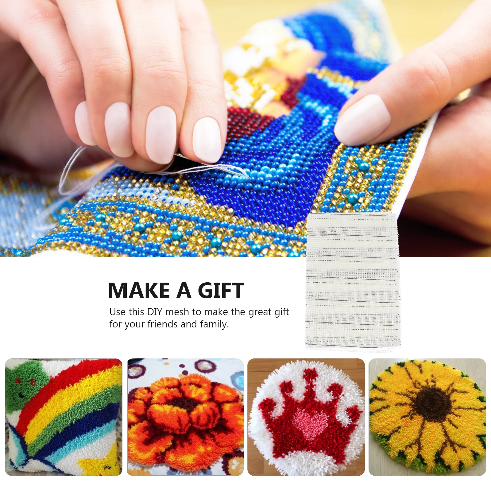 Hooking Material Diy Carpet Sheet Fabric Lightweight For Rug Making Floor Mat Craft Tapestry Cloth Mesh Blank Rug Hooking Mesh