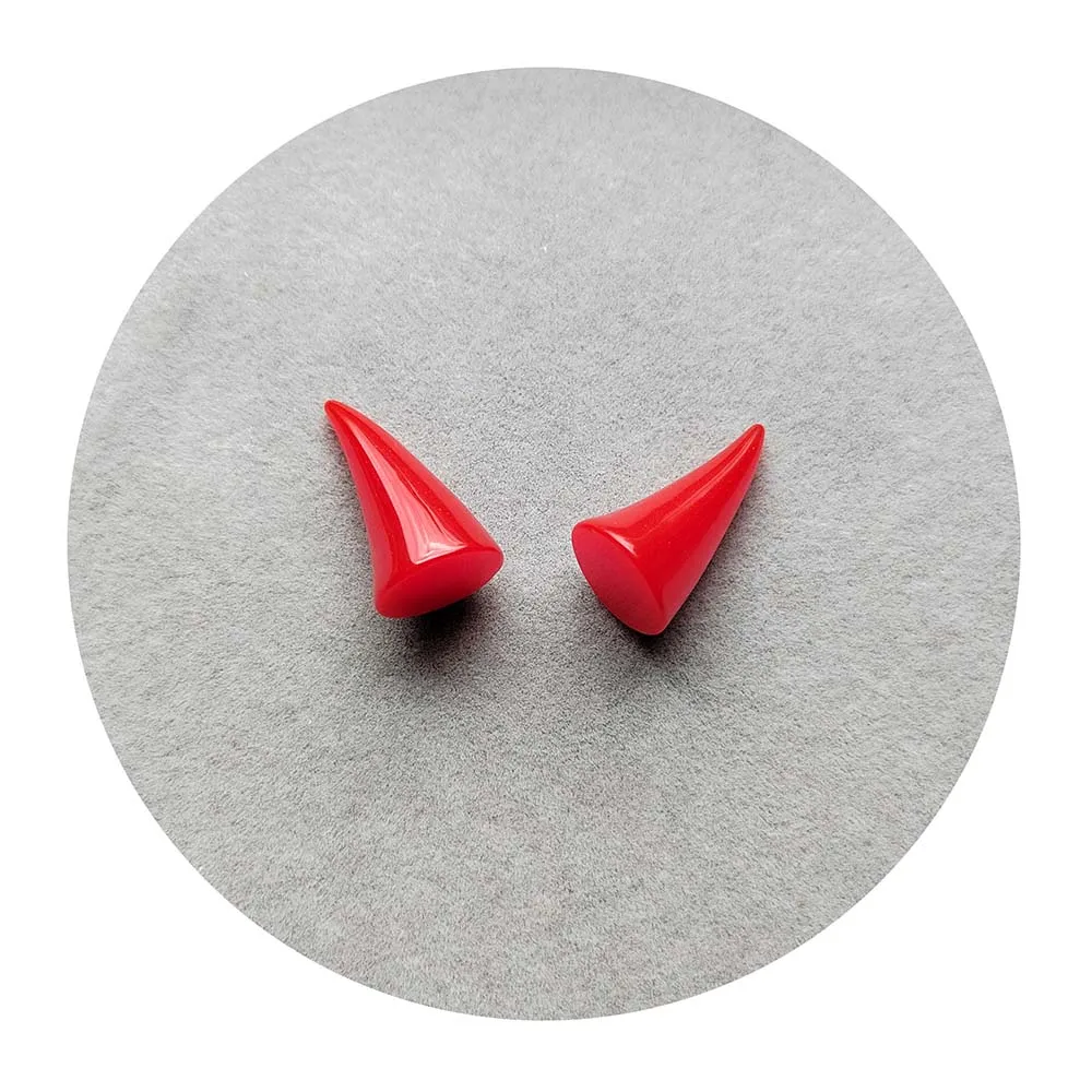 Glitter Christmas Devil Horn 3D Resin Cabochon Halloween Cute Resin Small Hair Accessories