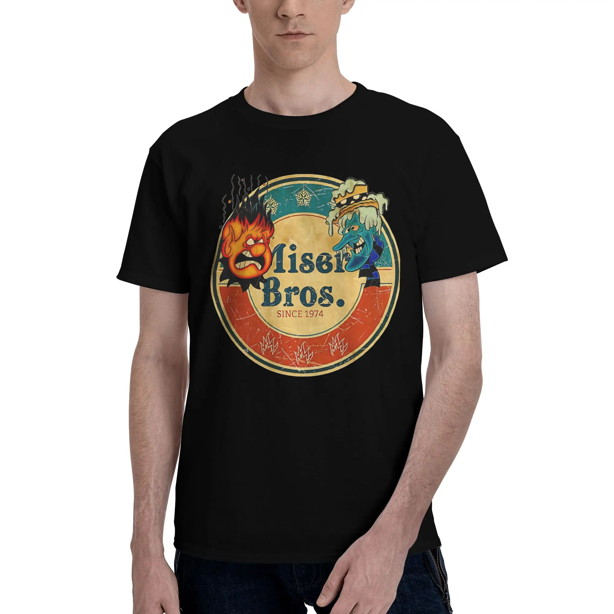 Heat Miser  Funny 100% Cotton T-Shirt Miser Brothers Tops Tees For Men