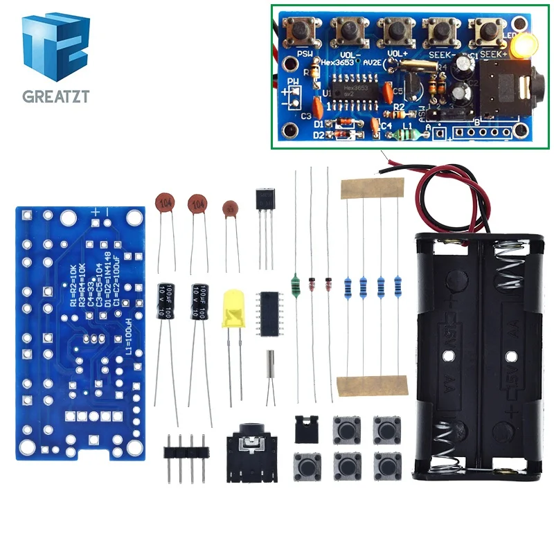 GREATZT DIY Electronic Kits Wireless Stereo FM Radio Receiver Module 76MHz-108MHz DC 1.8V-3.6V image 6