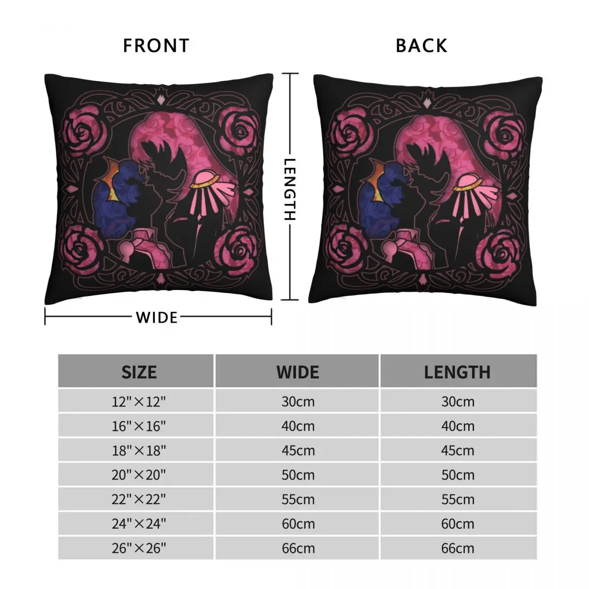 Utena X Anthy Square Pillowcase Polyester Linen Velvet Creative Zip Decorative Pillow Case Bed Cushion Cover