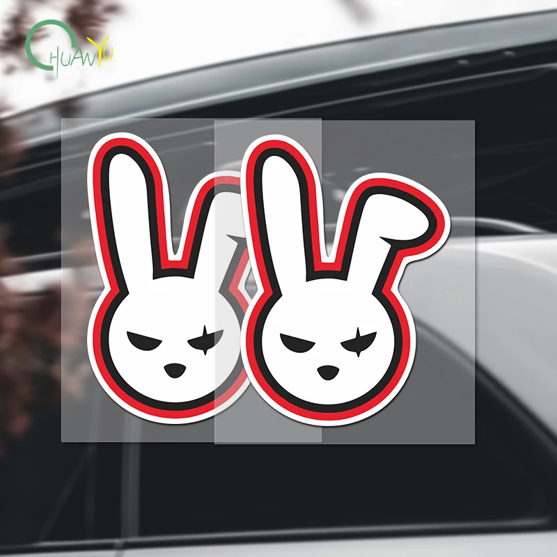 Angry Rabbit Persönlichkeitsmodifikation Autofenster Kratzdekoration Aufkleber reflektierender wasserdichter Aufkleber Warnung Autoaufkleber